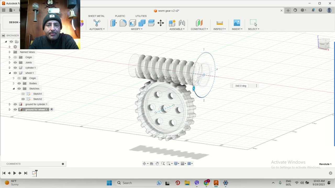 Червячная передача в Fusion 360