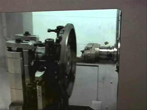 Демонстрация токарной обработки на горизонтально-фрезерном ОЦ MA 600H/OKUMA