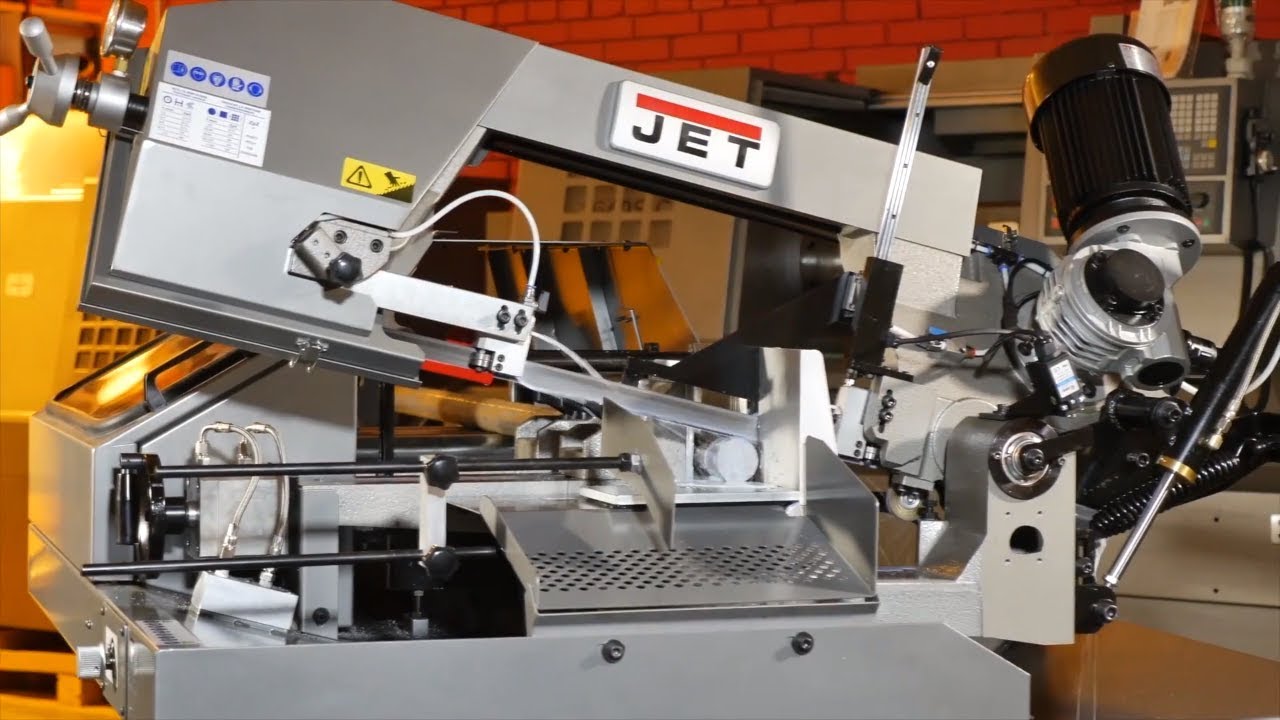 JET MBS-1012CNC Демонстрация работы ленточной пилы ЧПУ