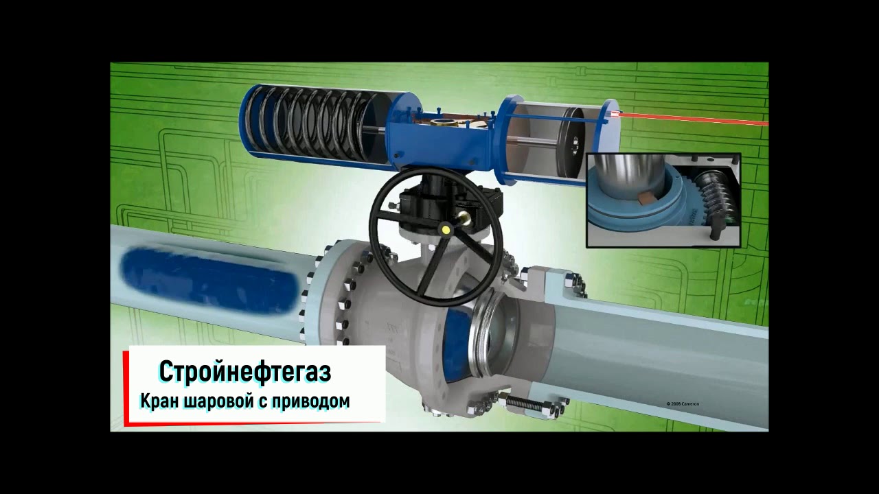 Кран шаровой с пневмоприводом