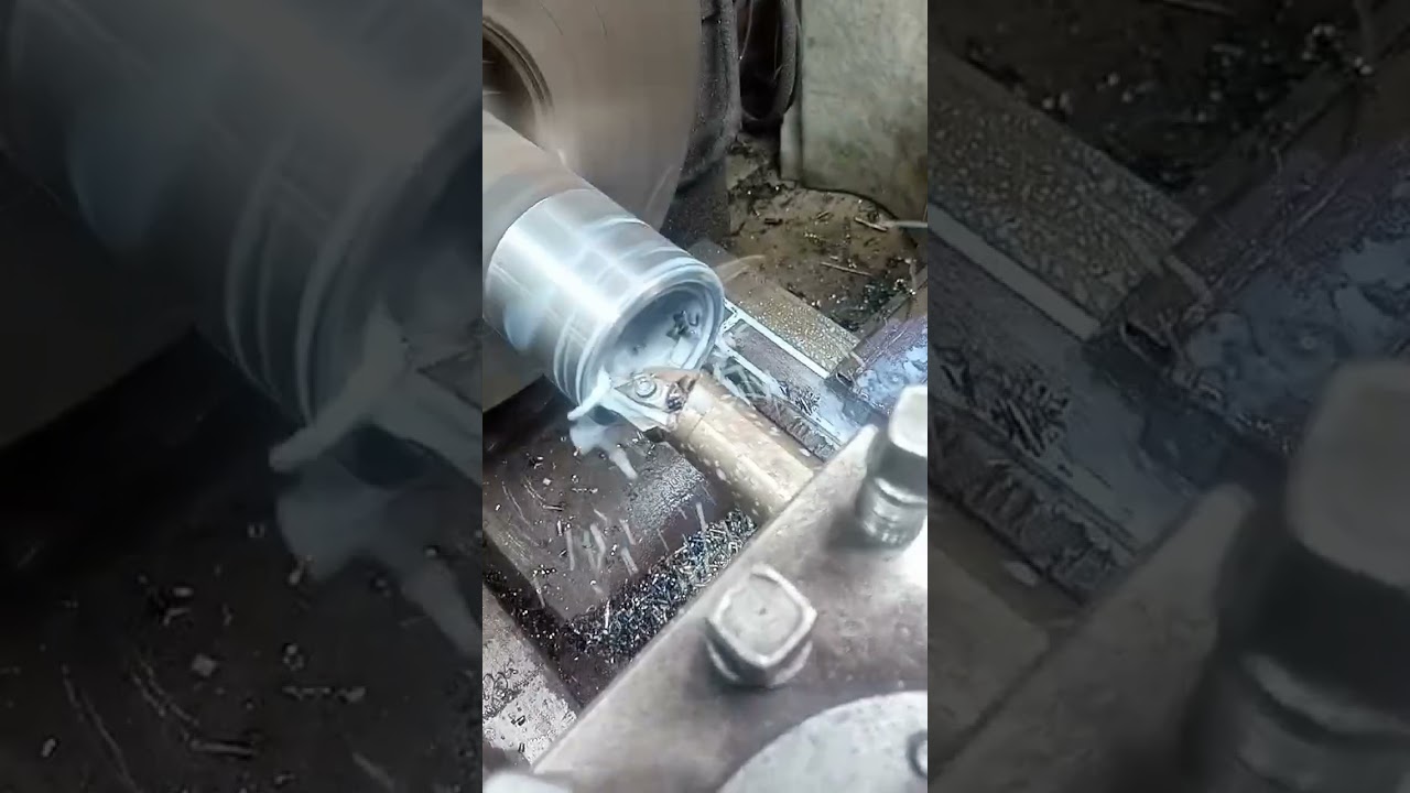 Подвод СОЖ через инструмент, универсальный токарный станок #металлообработка #shortvideo #токарный