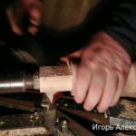 Показываю как я простой стамеской и молотком делаю шип из круглого квадратным