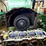 Шлифовка угловой ГБЦ автомобиля Hyundai на плоскошлифовальном станке 3г71м.