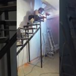 Сварка лестницы с временными ступенями