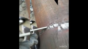 Сварка трубы 159 диаметр толщина 4 мм (облицовка)    электрод LB 3.2 мм pipe welding