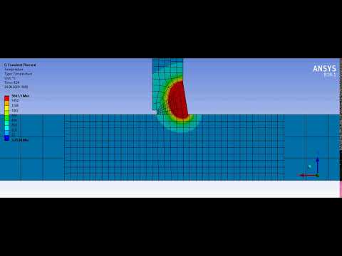 Тавровое сварное соединение. Моделирование теплового процесса при сварке в ANSYS.