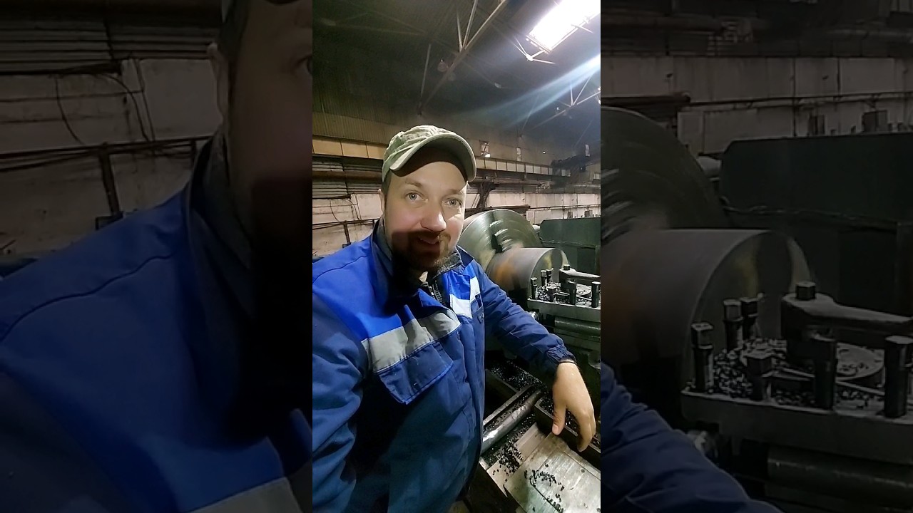 Токарная обработка на ДИП-500🔥/Торцовка кривой детали на удар😳/Токарный станок ДИП-500 в работе!!!