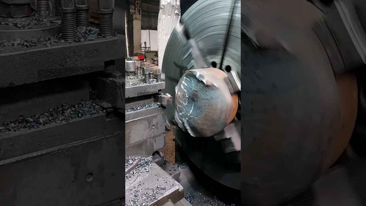 Торцовка кривой заготовки на удар🫣/ДИП-500 в работе 🔥/Токарная обработка на станке 1М65!!!