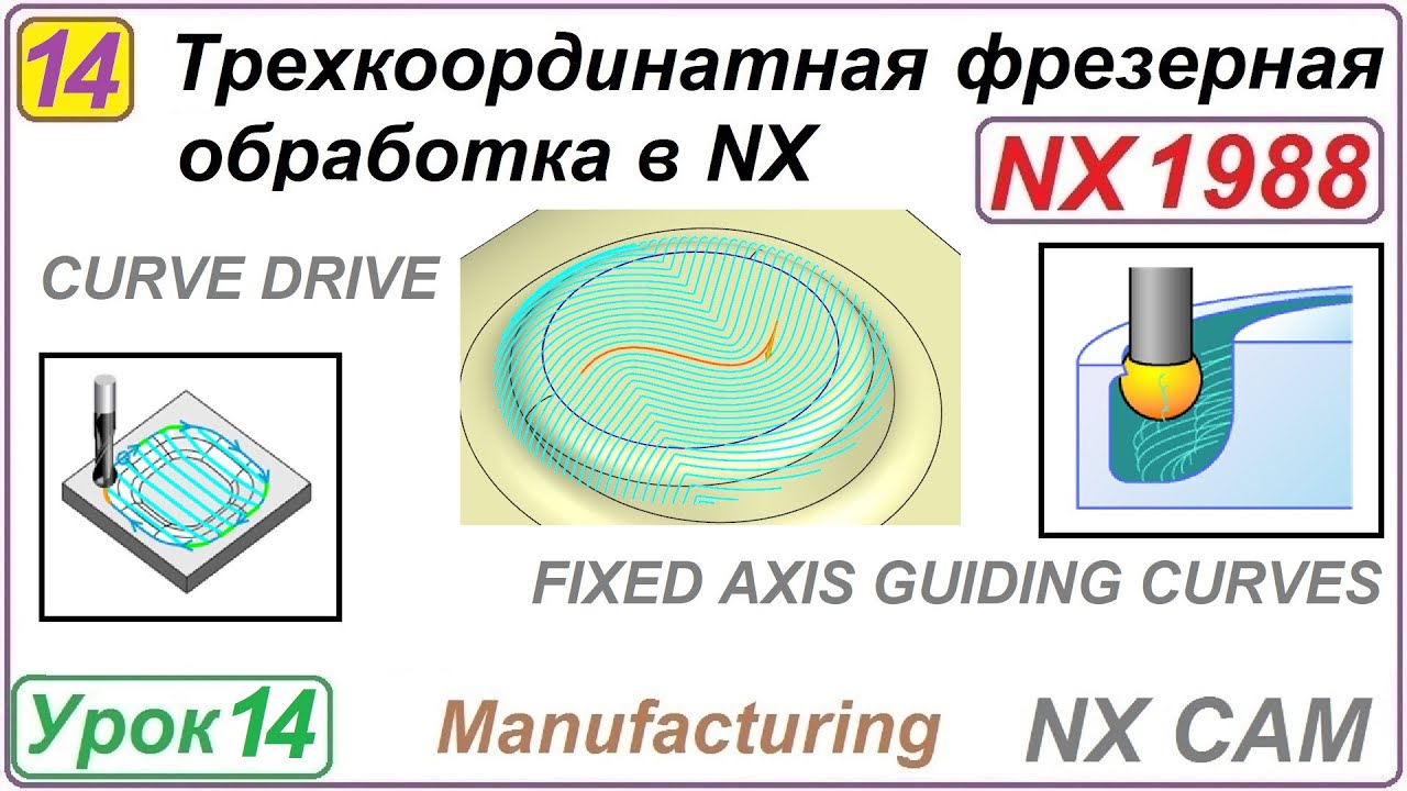 Трехкоординатная фрезерная обработка в NX. Урок 14. CURVE DRIVE