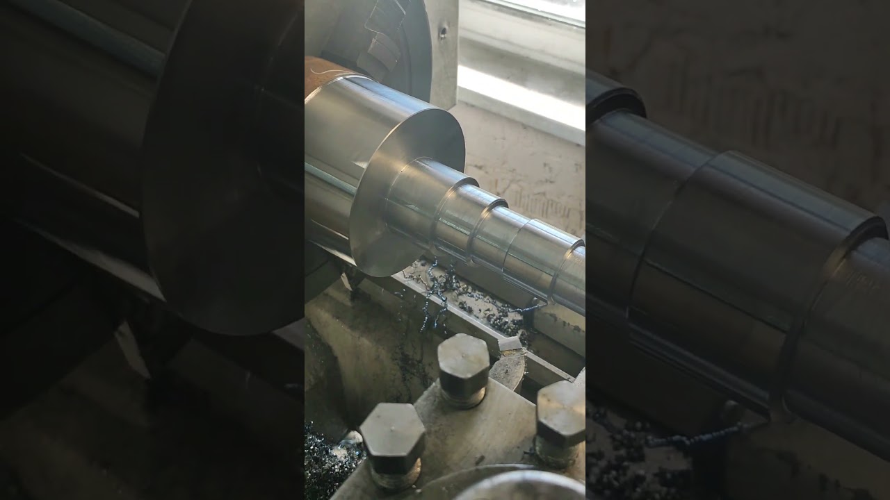 Вал - токарная обработка, резьба м16×2 плашкой, просверлил и оставил припуск под закалку 🍻