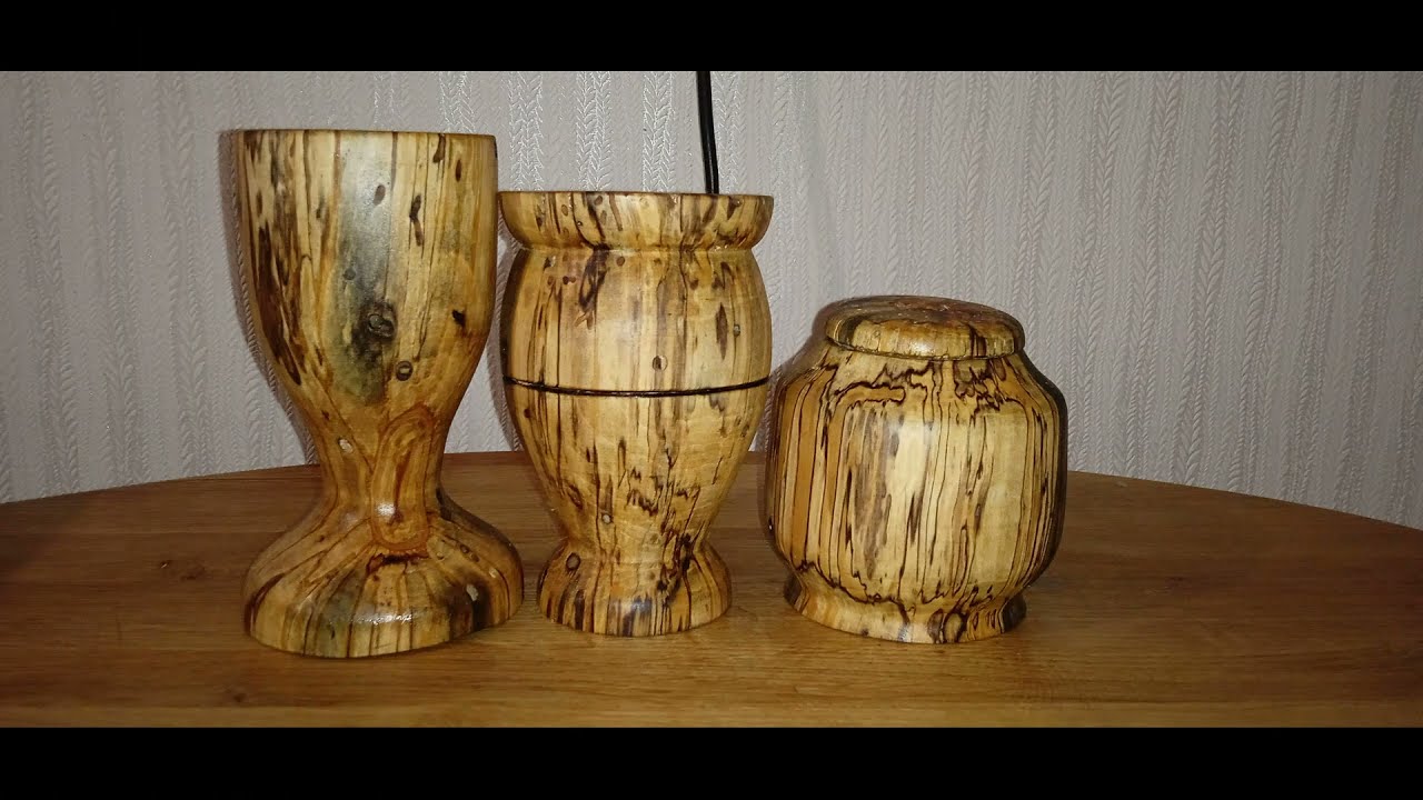 wood turning - jug rotten alder токарная обработка дерева - кувшин гнилой ольхи